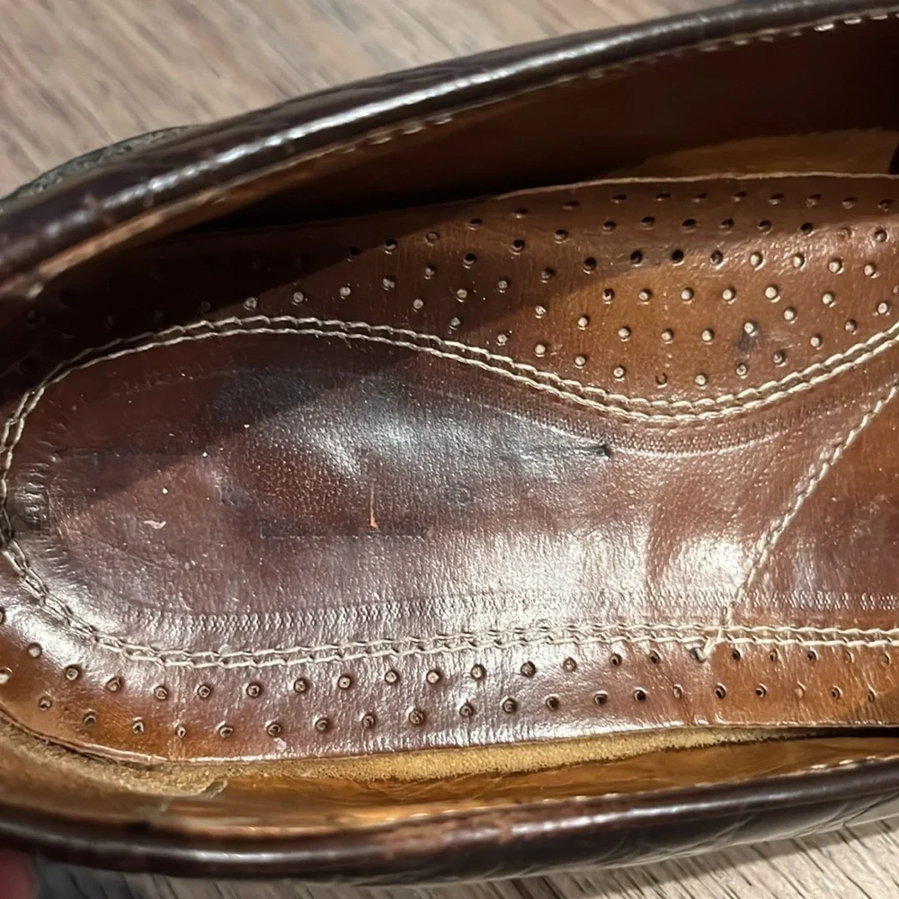 VERO CUOIO Donald J Pliner signature vintage leather tassel loafers, size 9.5